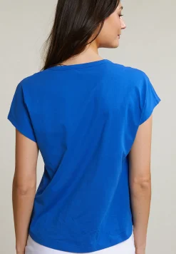 Online River Woods Blauwe mouwloze V-hals T-shirt -