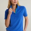 Best River Woods Blauwe éponge polo korte mouwen -