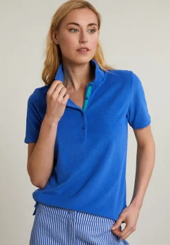 Best River Woods Blauwe éponge polo korte mouwen -
