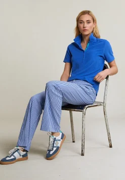 Best River Woods Blauwe éponge polo korte mouwen -