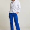 Discount River Woods Blauwe rechte stretch broek -