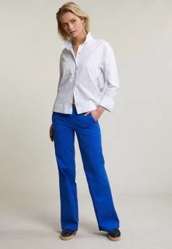 Discount River Woods Blauwe rechte stretch broek -