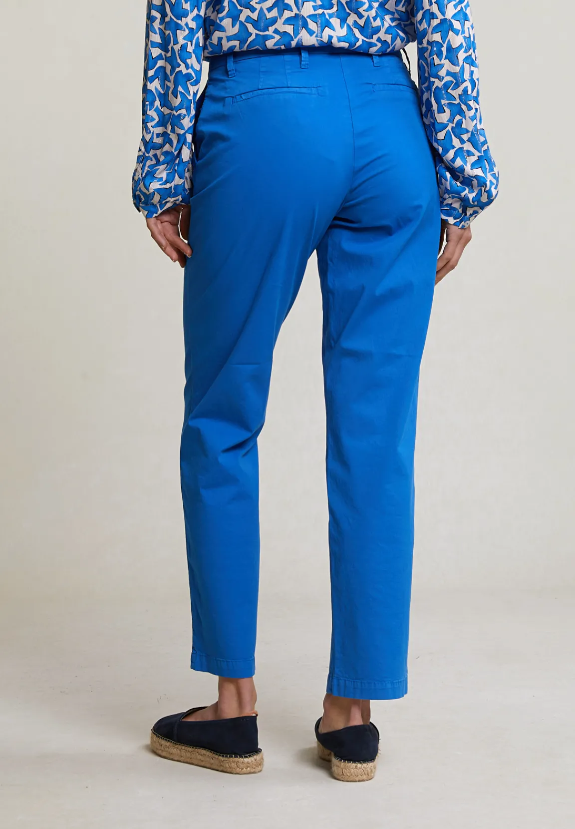 Online River Woods Blauwe rechte stretch broek -