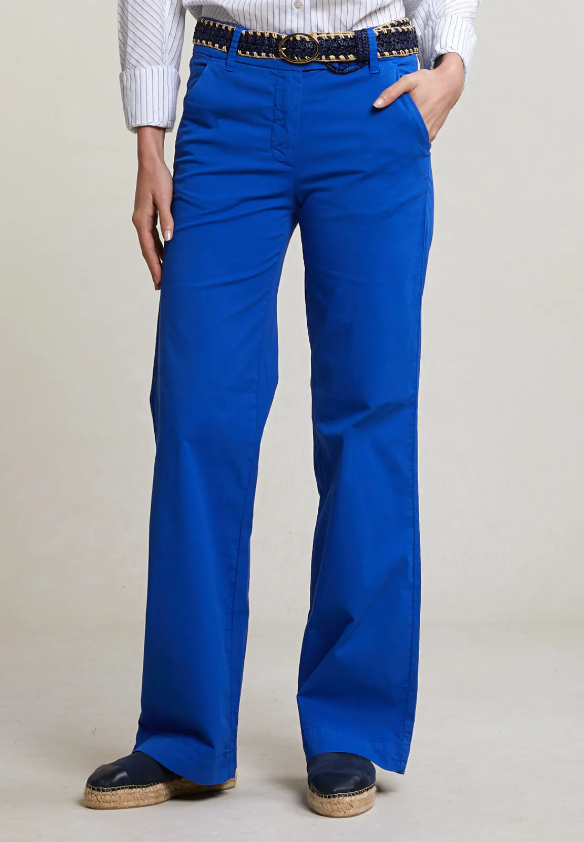 Discount River Woods Blauwe rechte stretch broek -