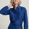 Fashion River Woods Blauwe taffeta blouse lange mouwen -