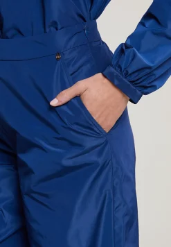 New River Woods Blauwe taffeta wijde broek -