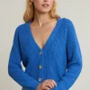 Clearance River Woods Blauwe V-hals cardigan lange mouwen -
