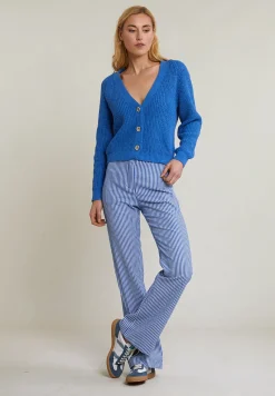 Clearance River Woods Blauwe V-hals cardigan lange mouwen -