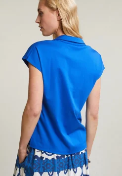 Clearance River Woods Blauwe V-hals polo T-shirt korte mouwen -