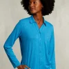 Online River Woods Blauwe viscose T-shirt met zak -