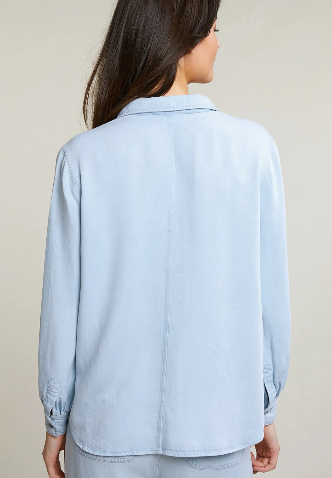Discount River Woods Blauwe wijde geknoopte blouse -