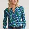 Best River Woods Blauw/groen geknoopte fantasie blouse -