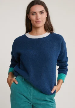 Hot River Woods Blauw/groene trui ronde hals -