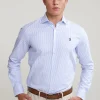 Clearance River Woods Blauw/wit  custom fit gestreept hemd -