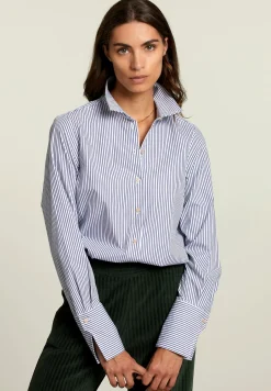 Discount River Woods Blauw/wit gestreepte blouse -