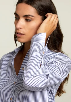 Discount River Woods Blauw/wit gestreepte blouse -