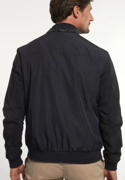 Best River Woods Blouson suède mouwen navy -