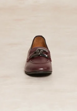 Discount River Woods Bordeaux lederen loafers met hak -