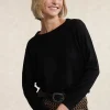 New River Woods Boxy trui ronde hals zwart -