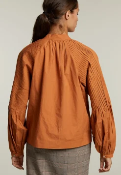 Clearance River Woods Bruine effen blouse pofmouwen -
