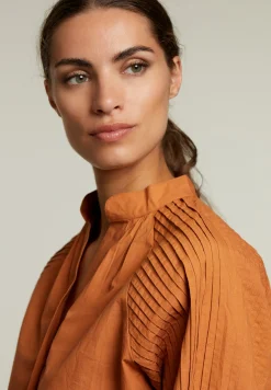 Clearance River Woods Bruine effen blouse pofmouwen -