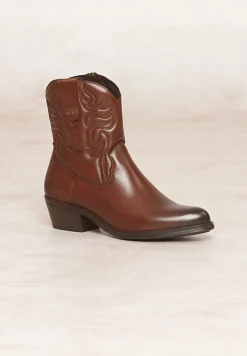 Best River Woods Bruine lederen cowboylaarzen -