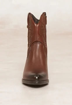 Best River Woods Bruine lederen cowboylaarzen -