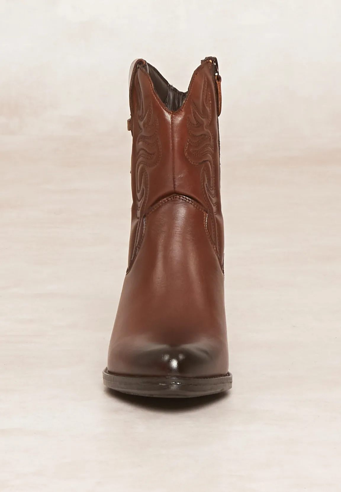 Best River Woods Bruine lederen cowboylaarzen -