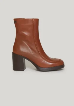 Discount River Woods Bruine lederen enkellaarzen hoge hak -