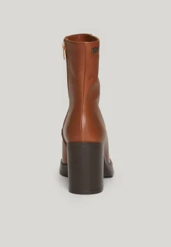 Discount River Woods Bruine lederen enkellaarzen hoge hak -