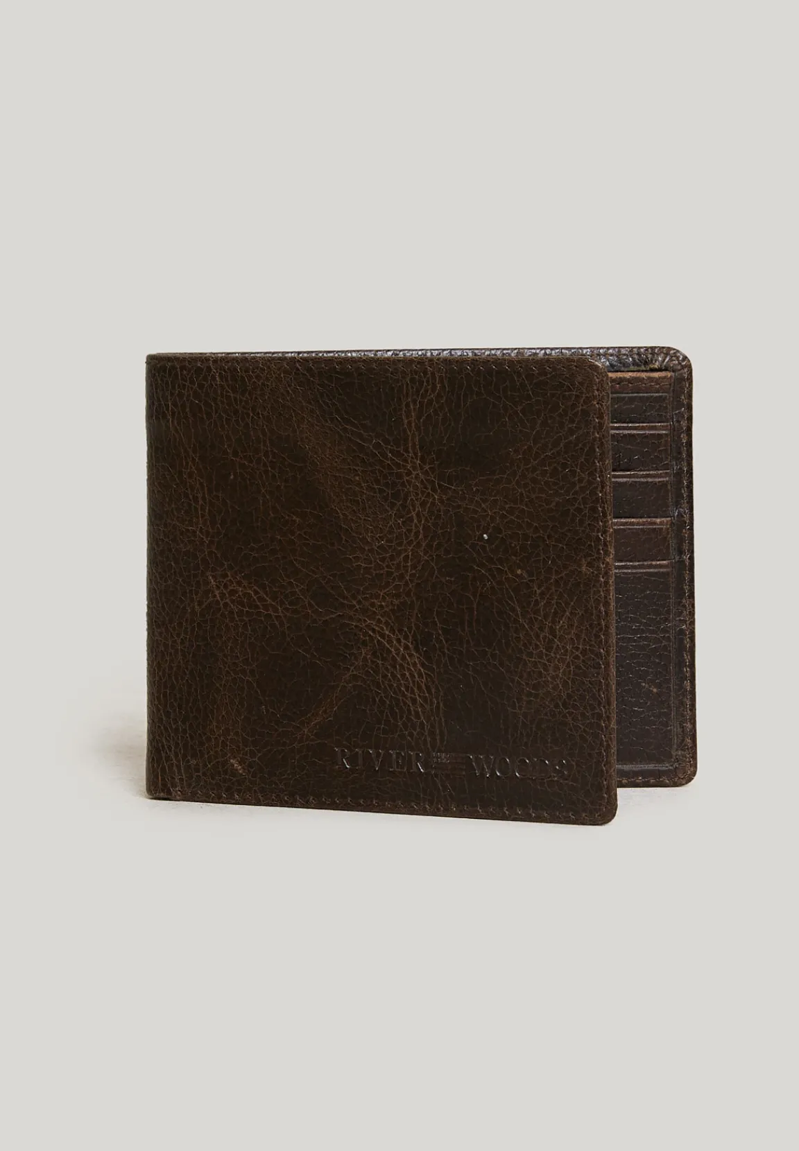 Fashion River Woods Bruine lederen portemonnee -