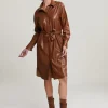 Discount River Woods Bruine vegan lederen jurk met riem -