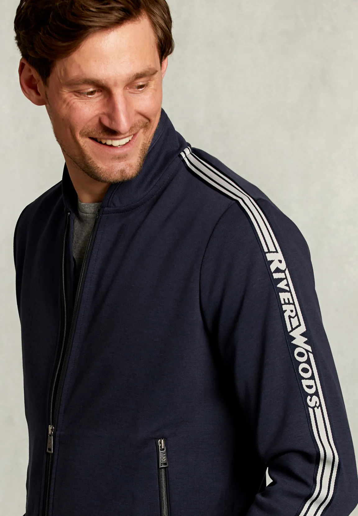 Online River Woods Cardigan met rits navy -