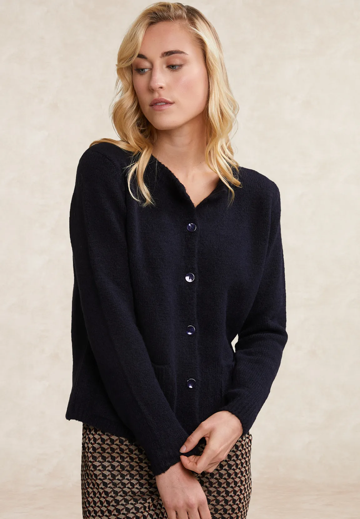 Clearance River Woods Cardigan ropgestikte zakken navy -