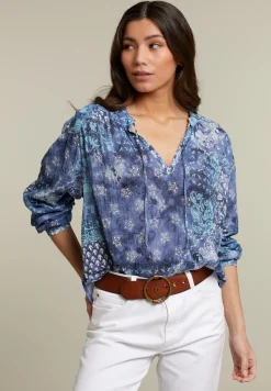 Hot River Woods Comfort fantasie blauw hemd -