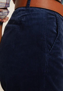 Fashion River Woods Comfortabele ribfluwelen 7/8 broek blauw -