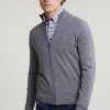 Online River Woods Custom fit basic merino cardigan met rits oxford mix -