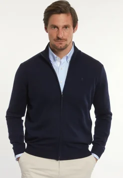 Best River Woods Custom fit basic merino gilet kleur navy -