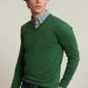 Discount River Woods Custom fit basic merino V-hals trui dark belize mix -