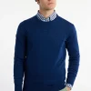 Best River Woods Custom fit basic merinotrui ronde hals dusk mix -