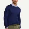 Clearance River Woods Custom fit basic merinotrui ronde jals dk royal blue mix -