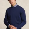 Clearance River Woods Custom fit basic merinotrui ronde hals dk blue beard mix -