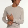 Hot River Woods Custom fit basic merinotrui ronde hals linen mix -