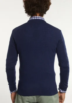 Sale River Woods Custom fit basic merinotrui ronde hals twilight mix -