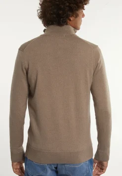 Best River Woods Custom fit basic merinotrui opstaande kraag earth mix -