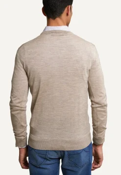 Fashion River Woods Custom fit basic merinotrui ronde hals old wood mix -