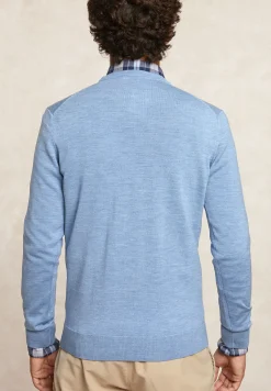 Hot River Woods Custom fit basic merinotrui ronde hals glacier mix -