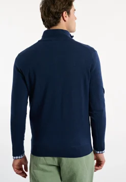 Discount River Woods Custom fit basic merinotrui opstaande kraag twilight mix -