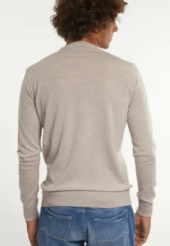 Hot River Woods Custom fit basic merinotrui ronde hals linen mix -