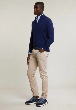 Outlet River Woods Custom fit basic merinotrui dk royal blue mix -